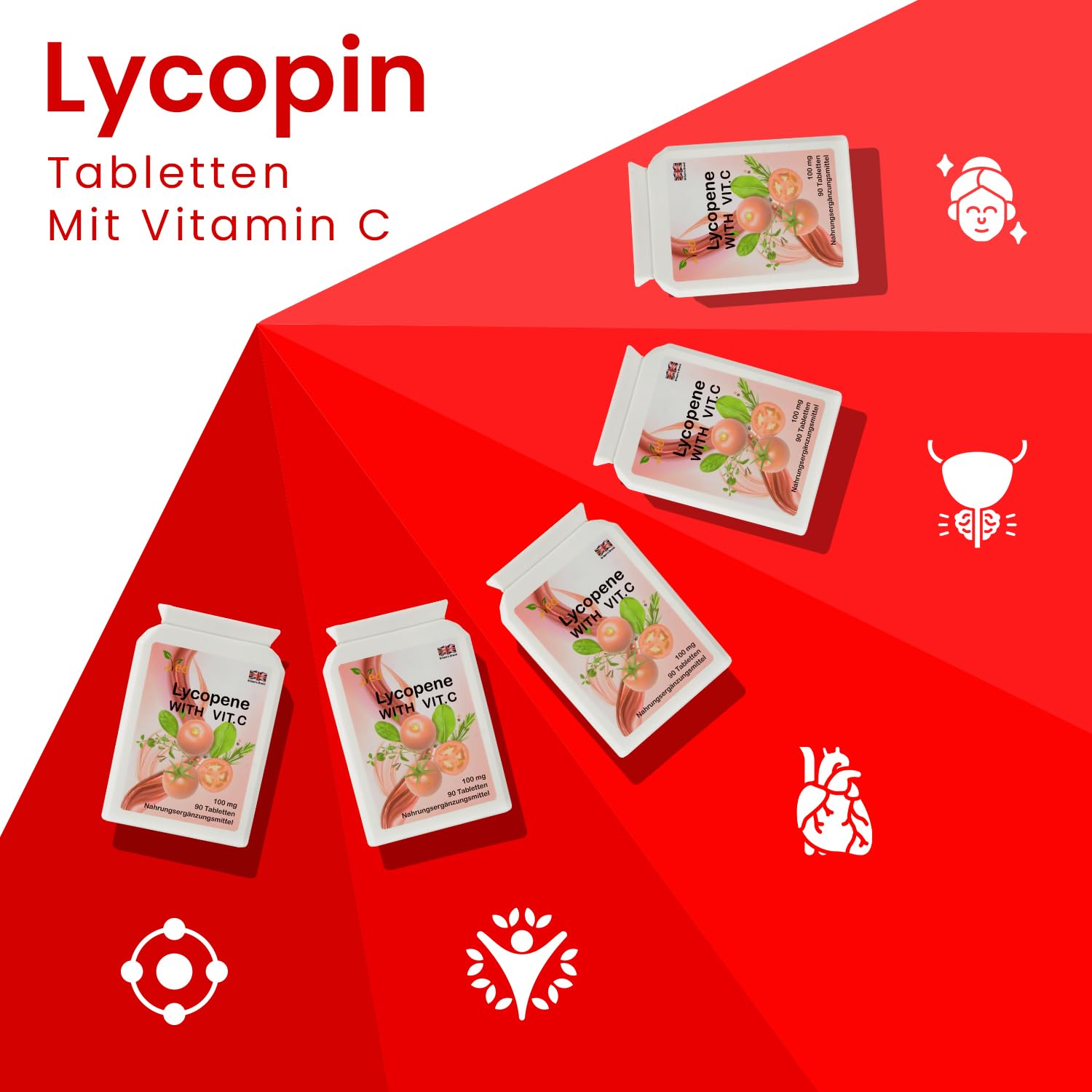 Ved Lycopin-Ergänzung | Stärkung des Immunsystems | Super-Antioxidans | 100 mg x 90 Tabletten | 2er-Pack