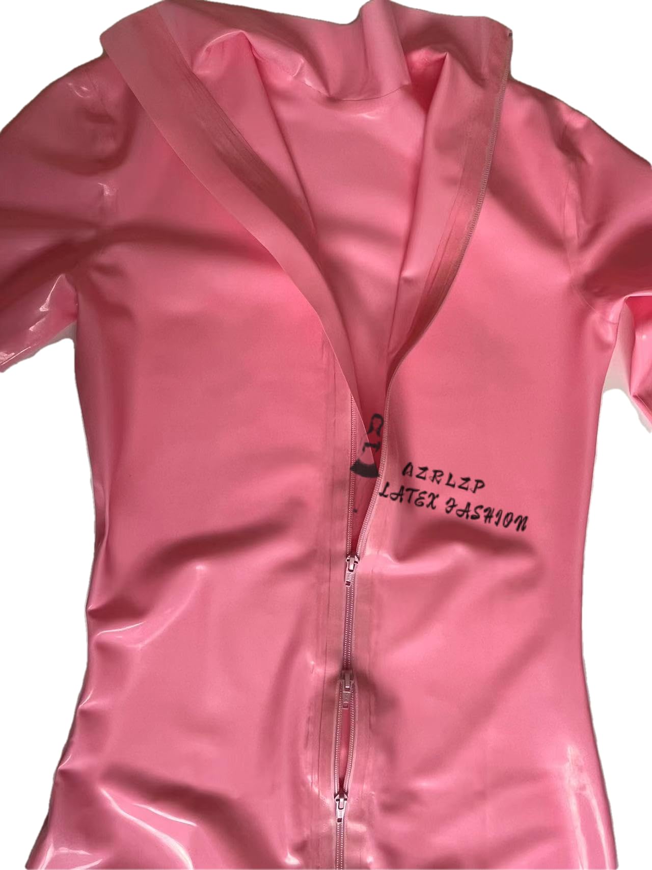 Combinaison Catsuit en Latex rose Sexy, vêtements moulants en caoutchouc pour combinaison fétichiste pour femmes