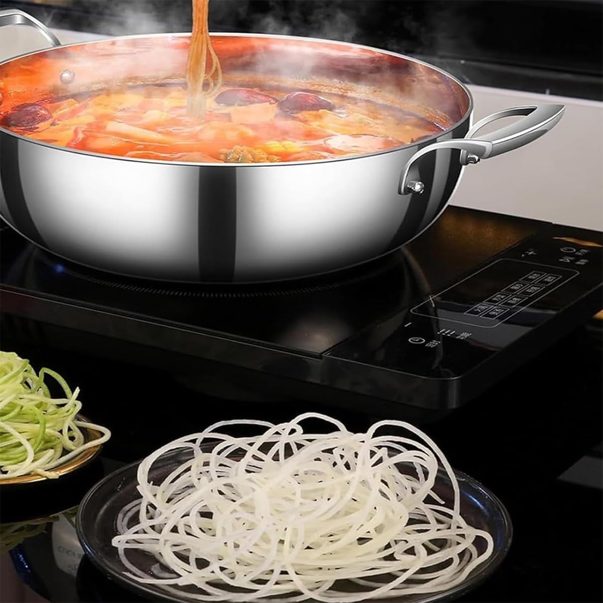Rallador giratorio con manivela, cortador de verduras multifuncional con 3 cuchillas intercambiables para uso en cocina