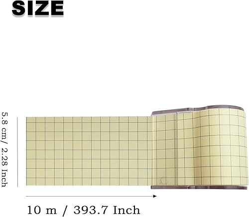 Miniatura 3 de Rollo de notas adhesivas completas, notas autoadhesivas con dispensador, 1 rollopaquete, ancho x largo 2.28 x 393.7 pulgadas (amarillo, cuadrícula)