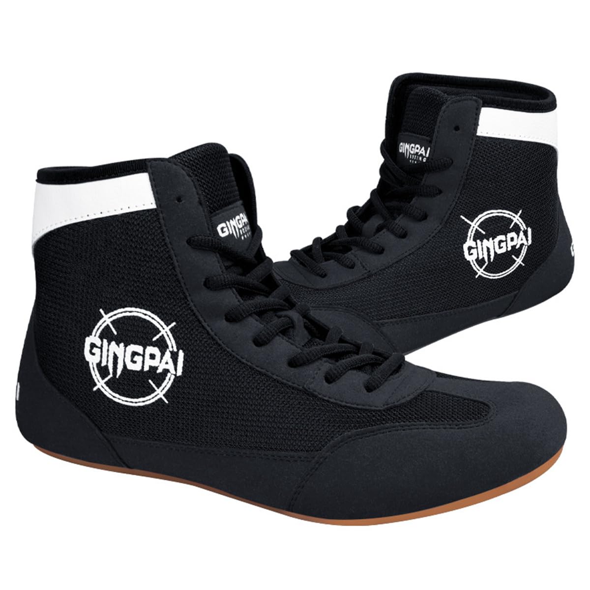 Chaussures de Boxe Montantes en Mesh Unisexes pour Kickboxing, Muay Thaï, légères pour Sparring et Musculation