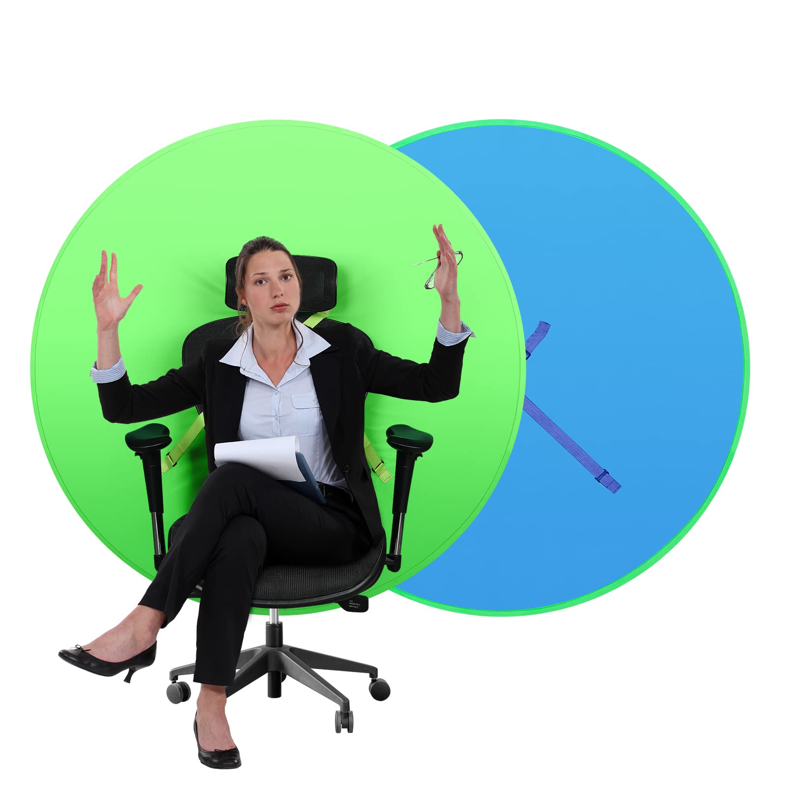 Buy Green Screen for Chair 142cm 56'' 2Sided Blue and Green Screen