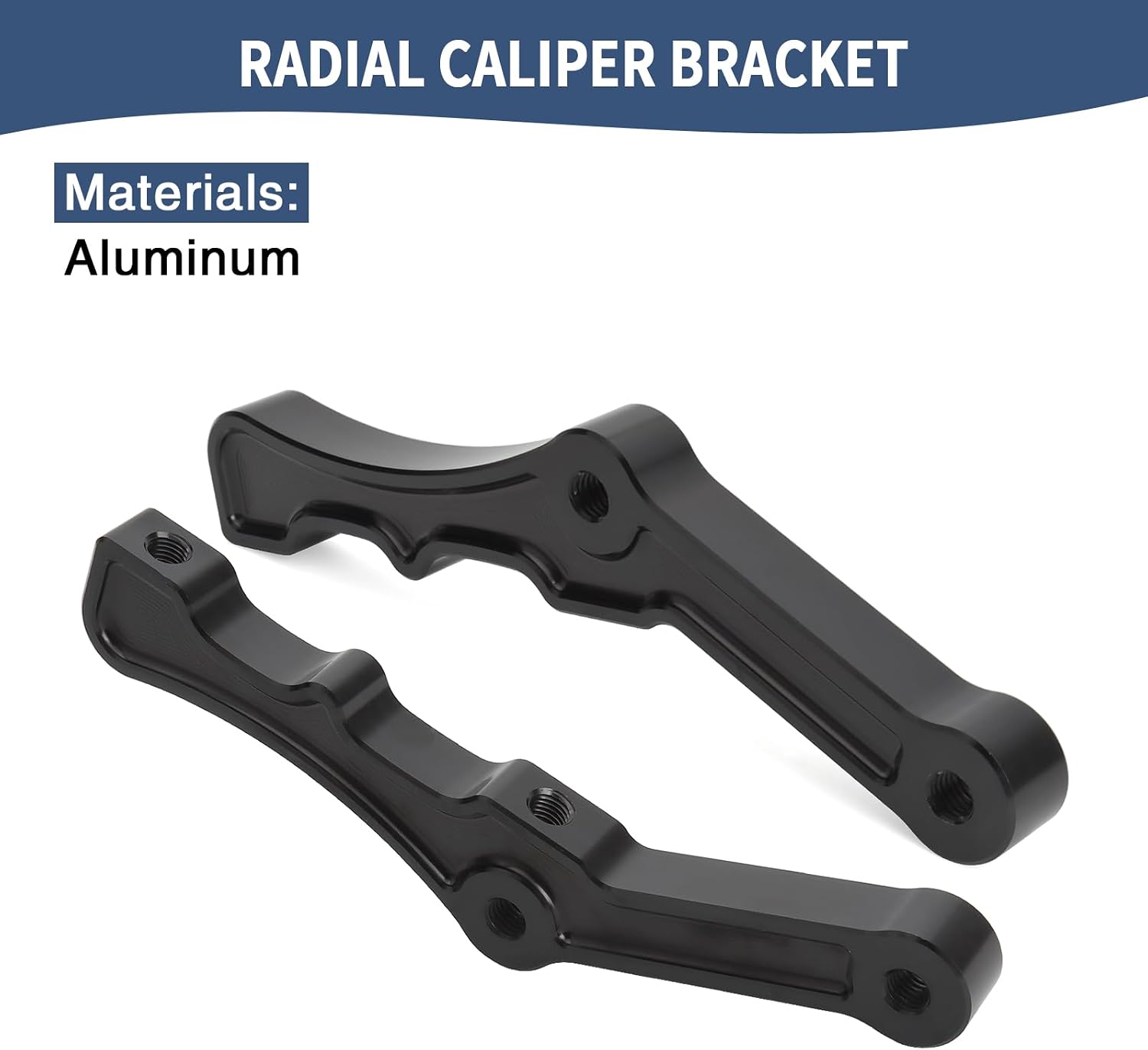 2 Pcs Radial Front Brake Caliper Bracket Mount Adapter for Harley 1984-1999 Touring Softail Dyna Sportster FXR 11.5 11.8 Style Rotors (Black)