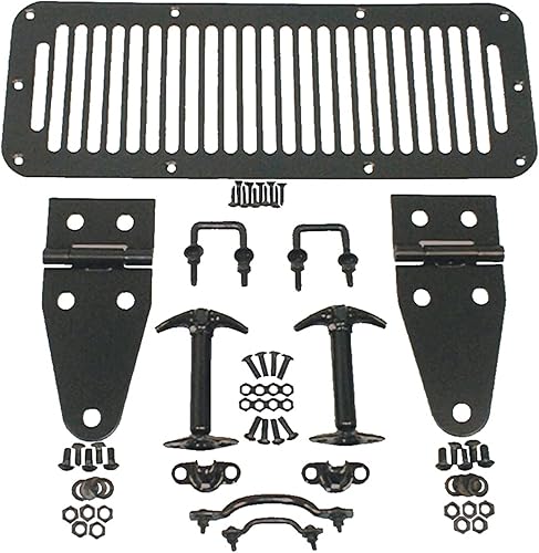 Rugged Ridge Kit de capó, negro 11201.01 Compatible con Jeep CJ 1976-1986 Jeep Wrangler YJ 1987-1995