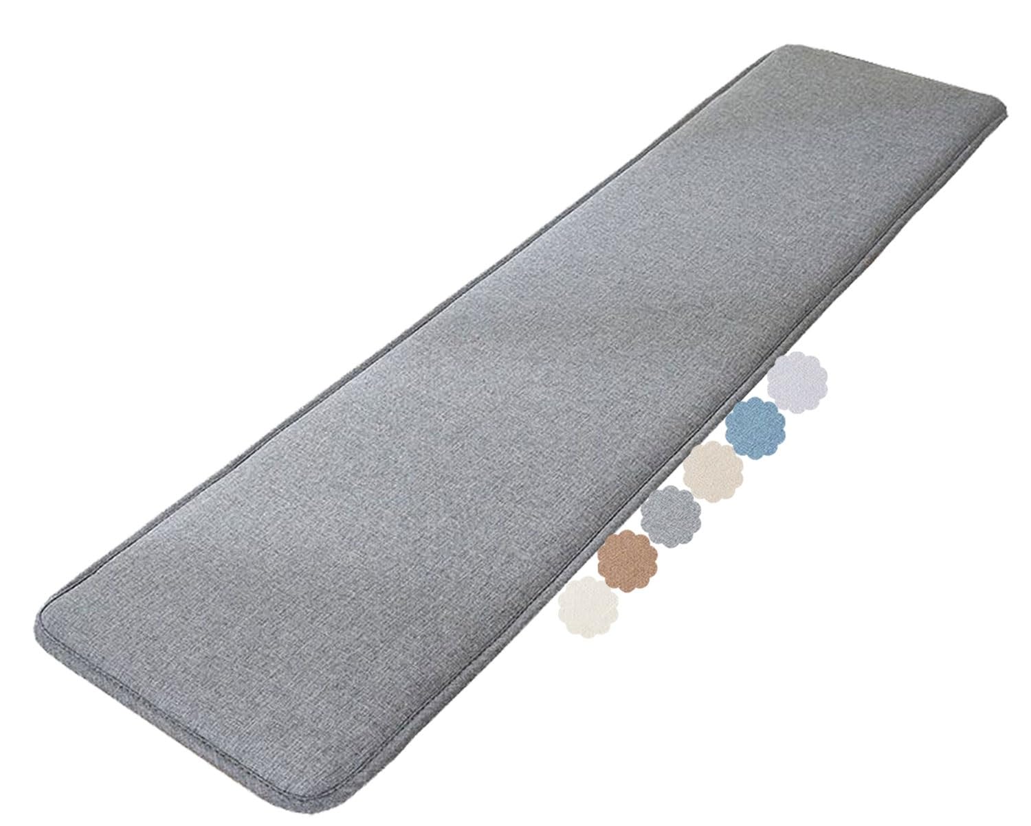 uyeoco Bench Cushion Outdoor/Indoor 2 seater 3 seater 160/130/180/120 x 50/40/35/30cm Non-Slip Seat Pad for Bay Windows, Garden Patio, Long Chairs, Swings & Porch Furniture(Dark gray,35x130cm)