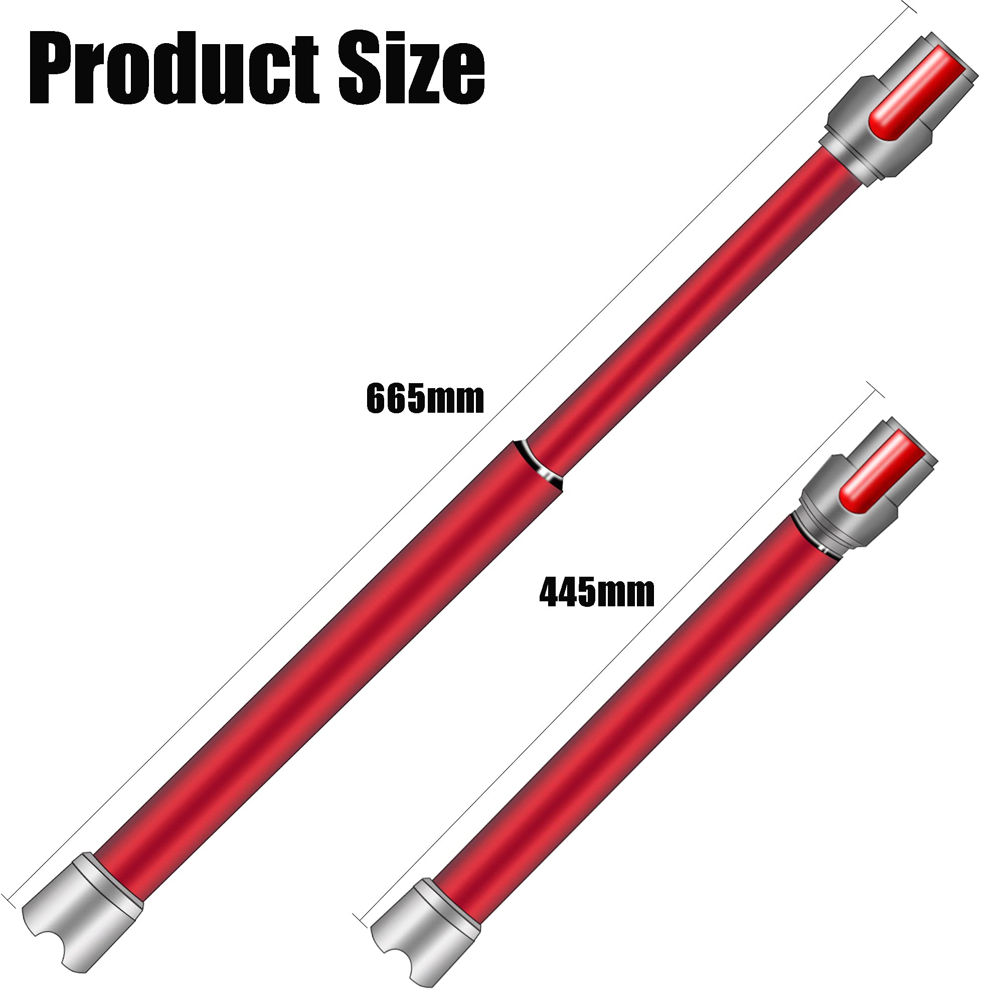 Italdos Tubo Telescopico Asta Prolunga in Alluminio per Dyson V11 V10 V8 V7 Bacchetta Allungabile Asta Estensione - Rosso
