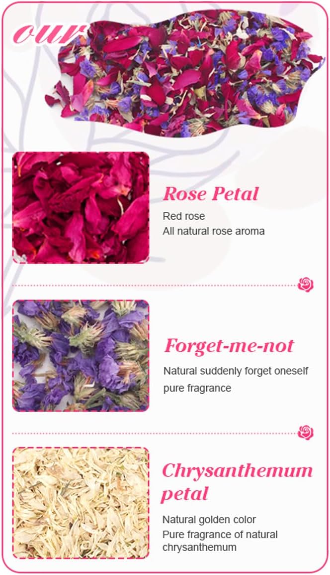 ECYC Ltd 40 Packs Dried Flower Petals Confetti, Natural Dried Rose Petals Dried Forget Me Not Petals Biodegradable Wedding Confetti Dried Flowers for Wedding Bridal Shower Party Decor or DIY Crafts