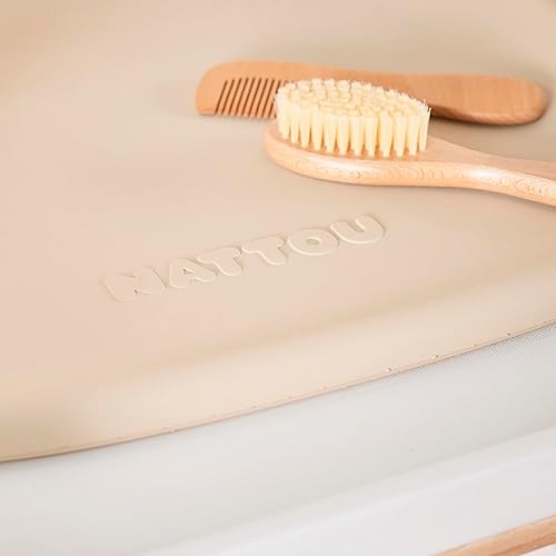 Miniatura 17 de Nattou Cambiador suave  Cambiador de bebé lavable  Duradero, resistente al agua, forma de capullo con empuñaduras inferiores de panal sin BPA,