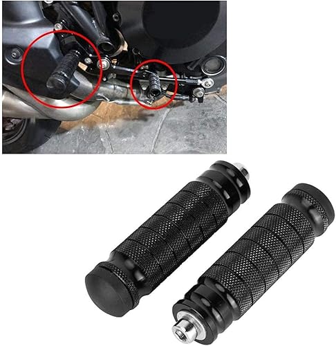 Miniatura 4 de Aramox Reposapiés de la motocicleta, 2pcs CNC de la Motocicleta Reposapiés Trasero Universal M8 Antideslizante Reposapiés Pies Clavijas Pedales