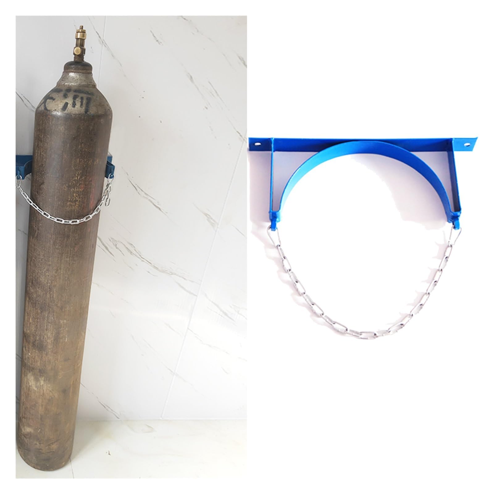 GHHVFEC Oxygen cylinder rack,Oxygen Cylinder Wall Bracket Set for Laboratories, Factories & Hospitals - Adjustable Chain Gas Cylinder Holder (5 Pcs, 13.8" Bottle Length) - Ideal for Propan