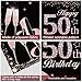 Excelloon 50th Birthday Banner Backdrop Decorations with Balloon Garland Arch, Large Happy 50th Birthday Banner Balloon for Women, Rose Gold 50 Years Old Birthday Party Supplies Décor