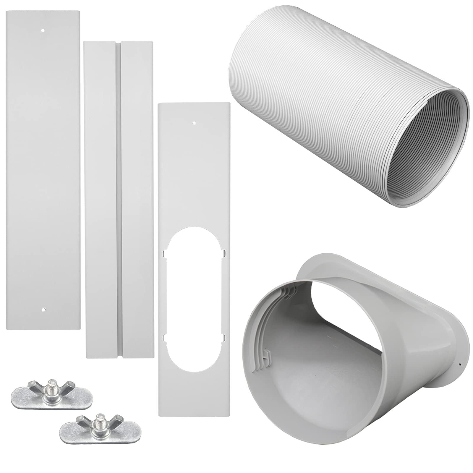 Portable Air Conditioner Windows Vent Kit with 5.9” Exhaust Hose Window Seal Kit for Portable Air Conditioner, Adjustable Sliding Window Kit Plate for AC Unit Suitable for 5.9”/15 CM AC