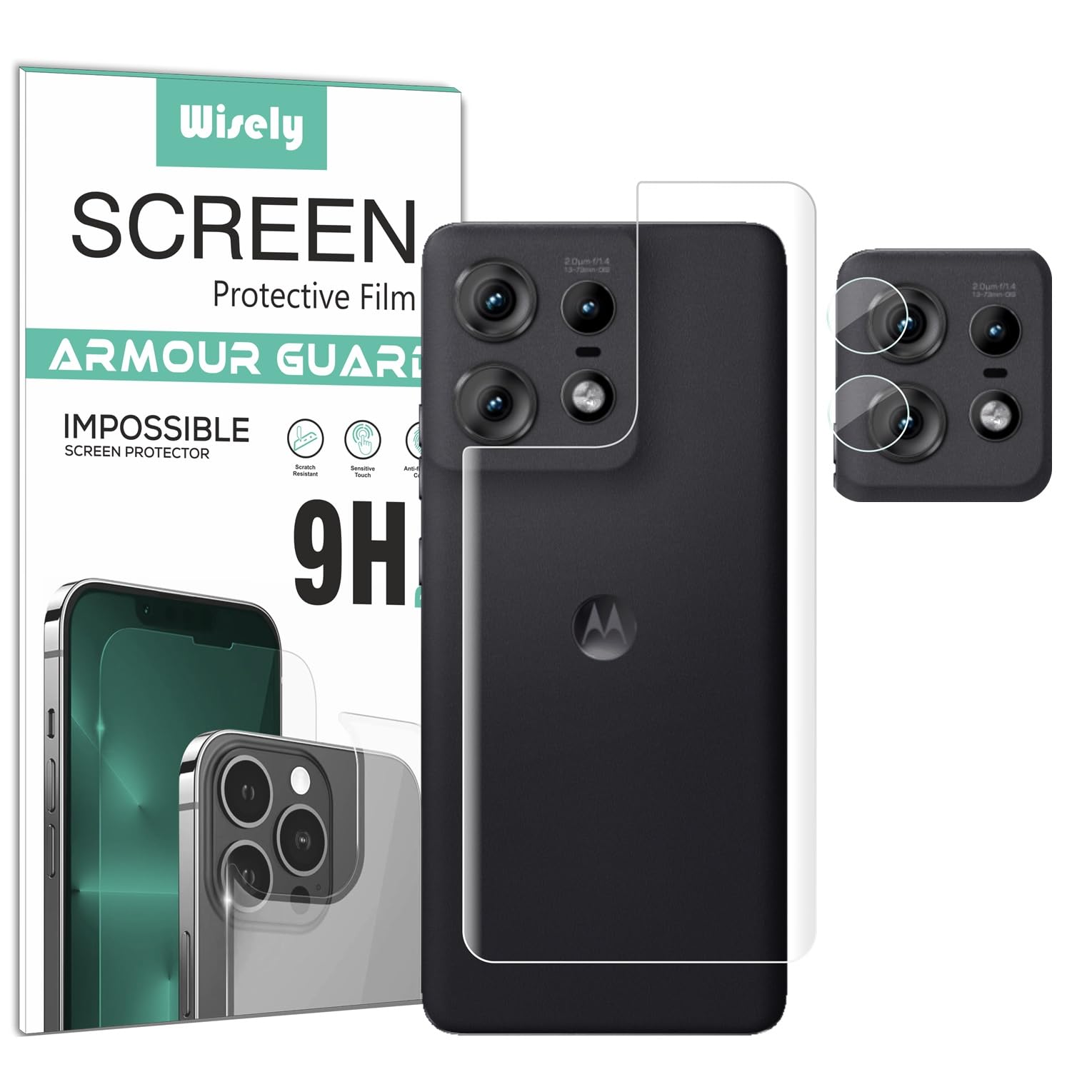 Wisely 2in1 Camera Lens Nano Glass + Anti Scratch TPU Back Guard Screen Protector for Motorola Moto Edge 50 Pro 5G - |Back + Camera Guard| (B0D97TMBND) Amazon Price History, Amazon Price Tracker