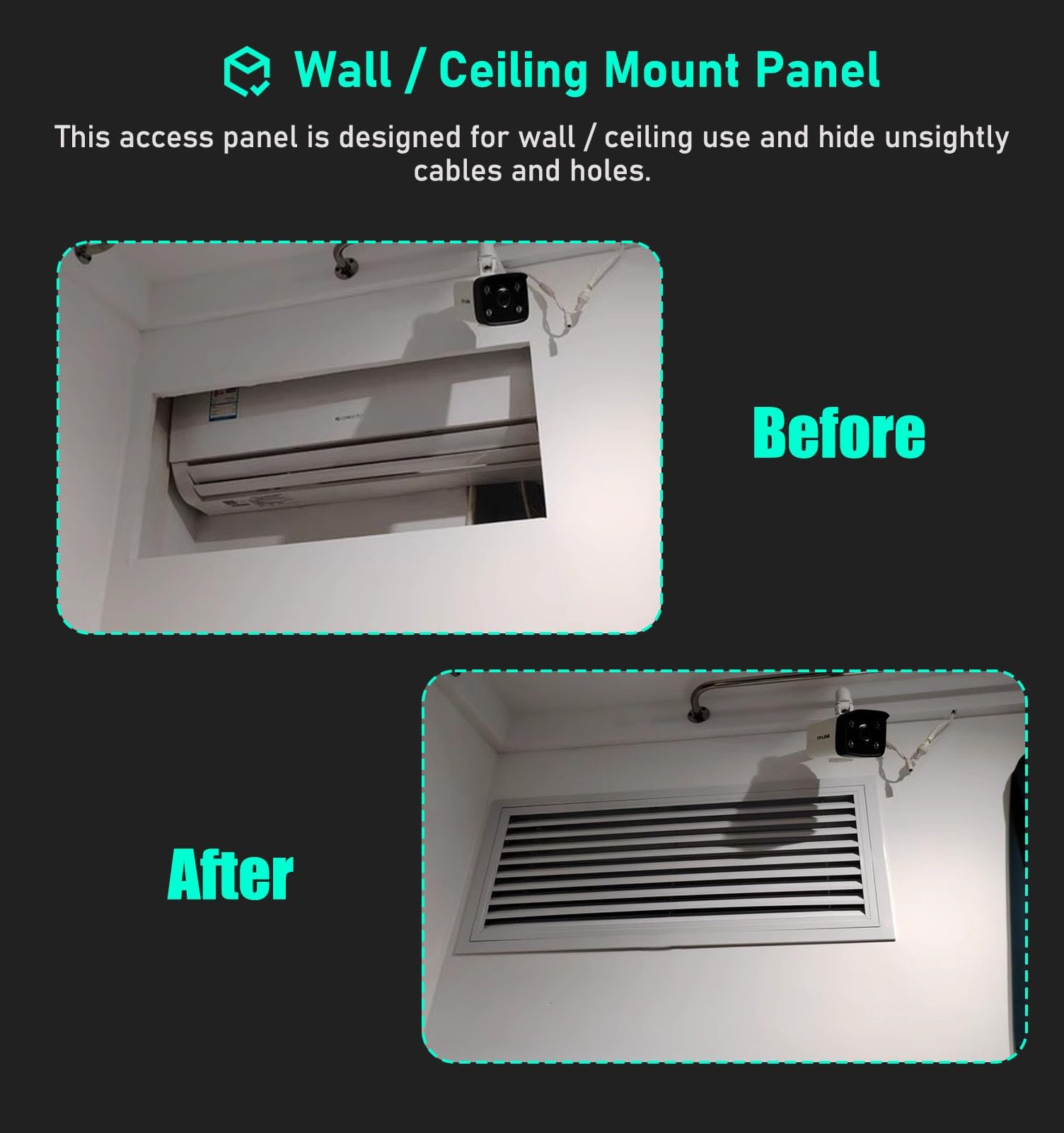 Panel de acceso de ventilación de pared para techo, escotilla de inspección de metal para acceso al ático y fontanería, caja de ventilación de retorno oculta