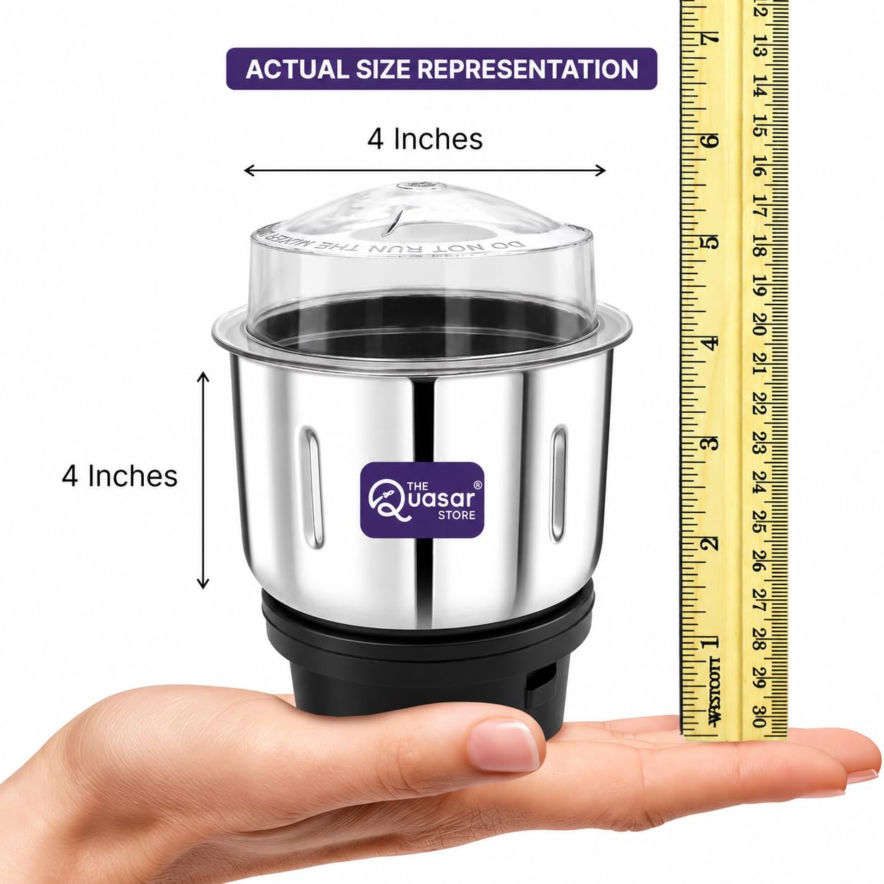 Mixer Grinder Chutney Jar For Bajaj, Jyothi, Crompton, Prestige, Preethi, Sumeet, Orient, Rico, Croma, Jaipan, Lifelong Etc. Fits On 2 Lock & 4 Teeth Coupler 400ml — Amazon image 3
