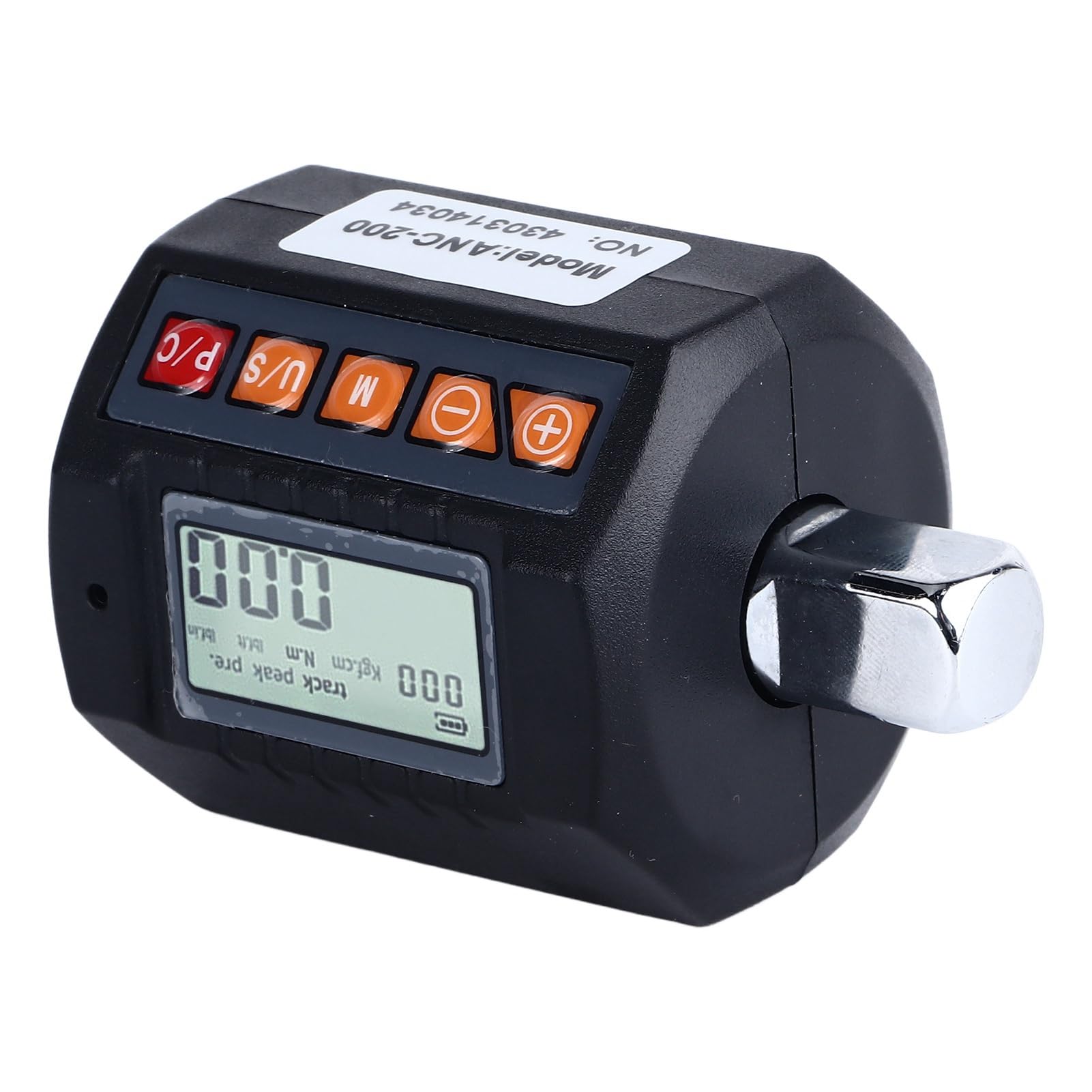 Cyfrowy miernik skrętny, cyfrowy wyświetlacz, adapter klucza skrętnego, z alarmem dźwiękowym, dokładny przenośny tester klucza dynamometrycznego, do naprawy samochodu domowego, 200 Nm, stal