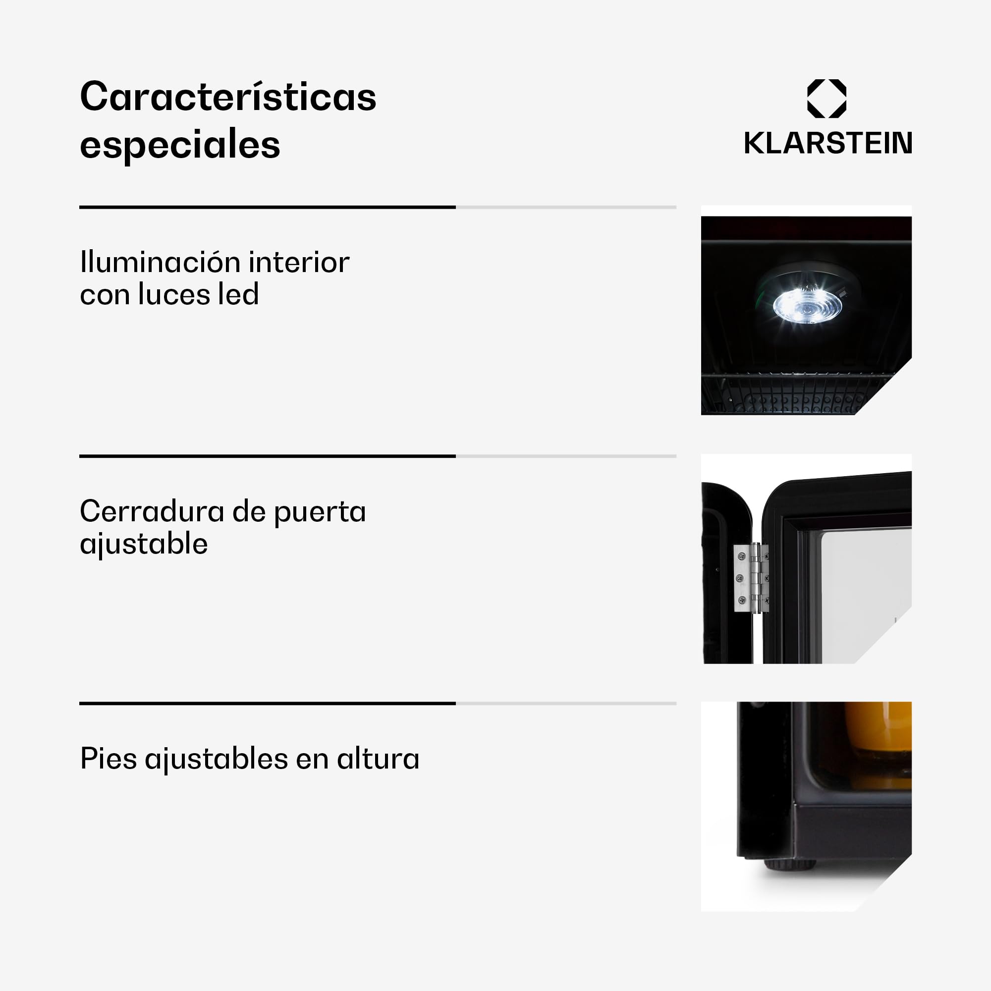 KLARSTEIN Nevera para bebidas, PopLife - minibar, nevera retro, 0-10°C, sólo 39 dB, 70 L, respetuosa con el medio ambiente, puerta de doble acristalamiento, diseño retro, negro