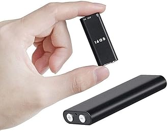 DDLC Mini Small Voice Audio Recorder Super Long Storage Capacity 16GB | up to 16 Hours Recording | Date & Time Stamp | Easy to Use | Crystal Clear Digital Recording Mp3 Player (16gb Voice Recorder)