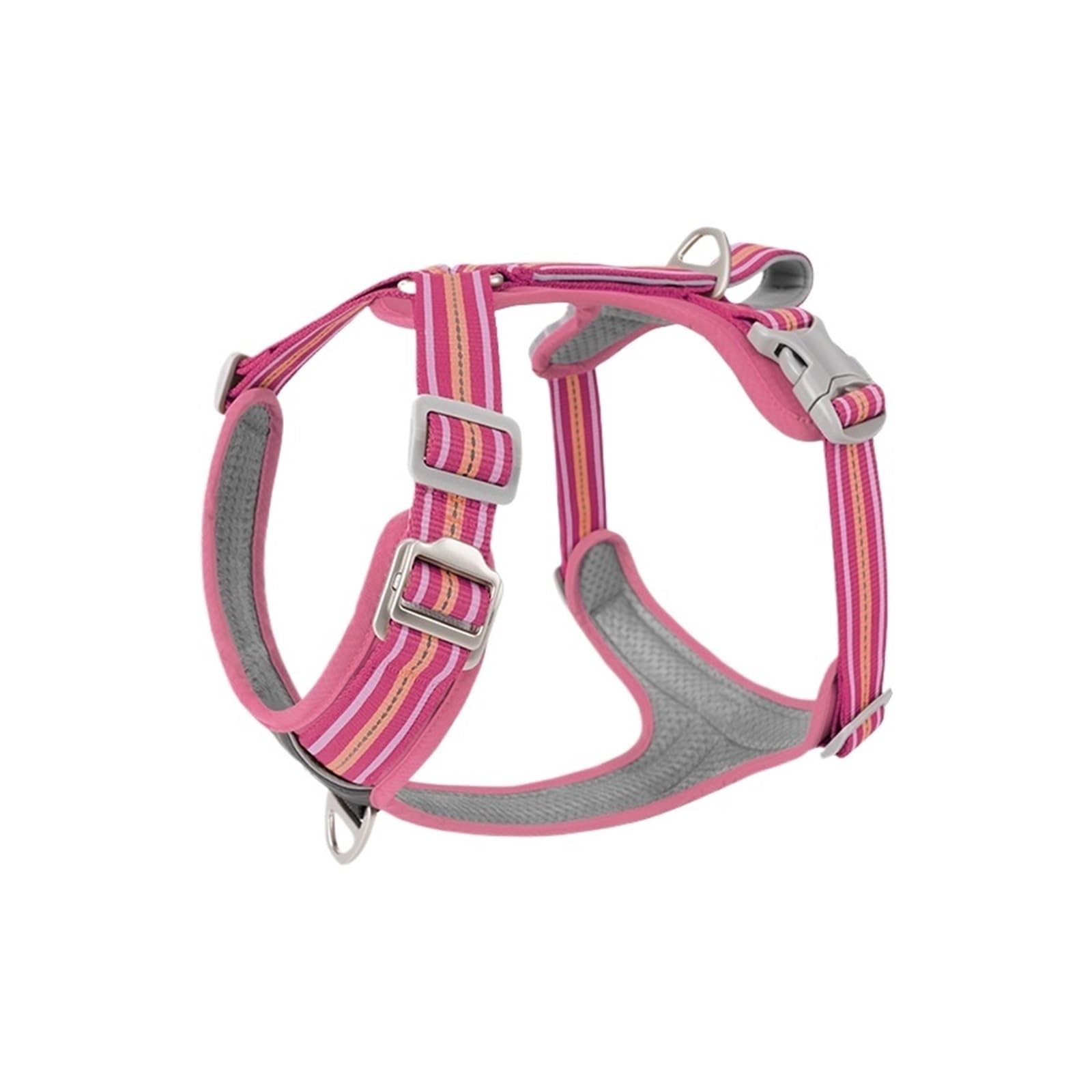 Pettorina For Cani Antistrappo Facile Da Indossare E Togliere, Fibbia A Sgancio Rapido E Doppia Maniglia, Gilet Riflettente Regolabile For La Sicurezza A Piedi E In Auto(Rose red,L(NEW))