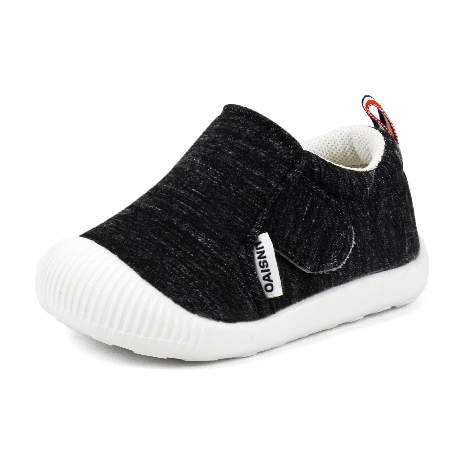 OAISNIT Baby Boys Girls Sneakers Anti Slip Lightweight Soft Toddler First Walkers for Walking Running (12-18 Months, B-XBlack)