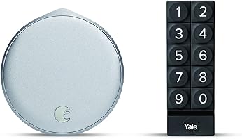 August Wi-Fi Smart Lock + Smart Keypad, Silver - Add key-free access to your home - Great for guests and vacation rentals