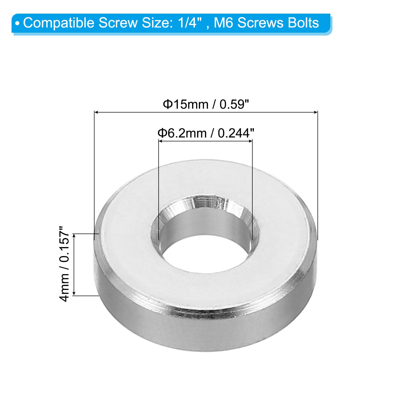 M8 Aluminum Spacers PATIKIL M8 Stainless Steel Spacers, 5Pcs Metal Spacer Stainless Steel 8.2mm ID X 12mm OD X 20mm L Stainless Steel Spacer Screw Standoff For 5/16" Or M8 Screw Aluminum