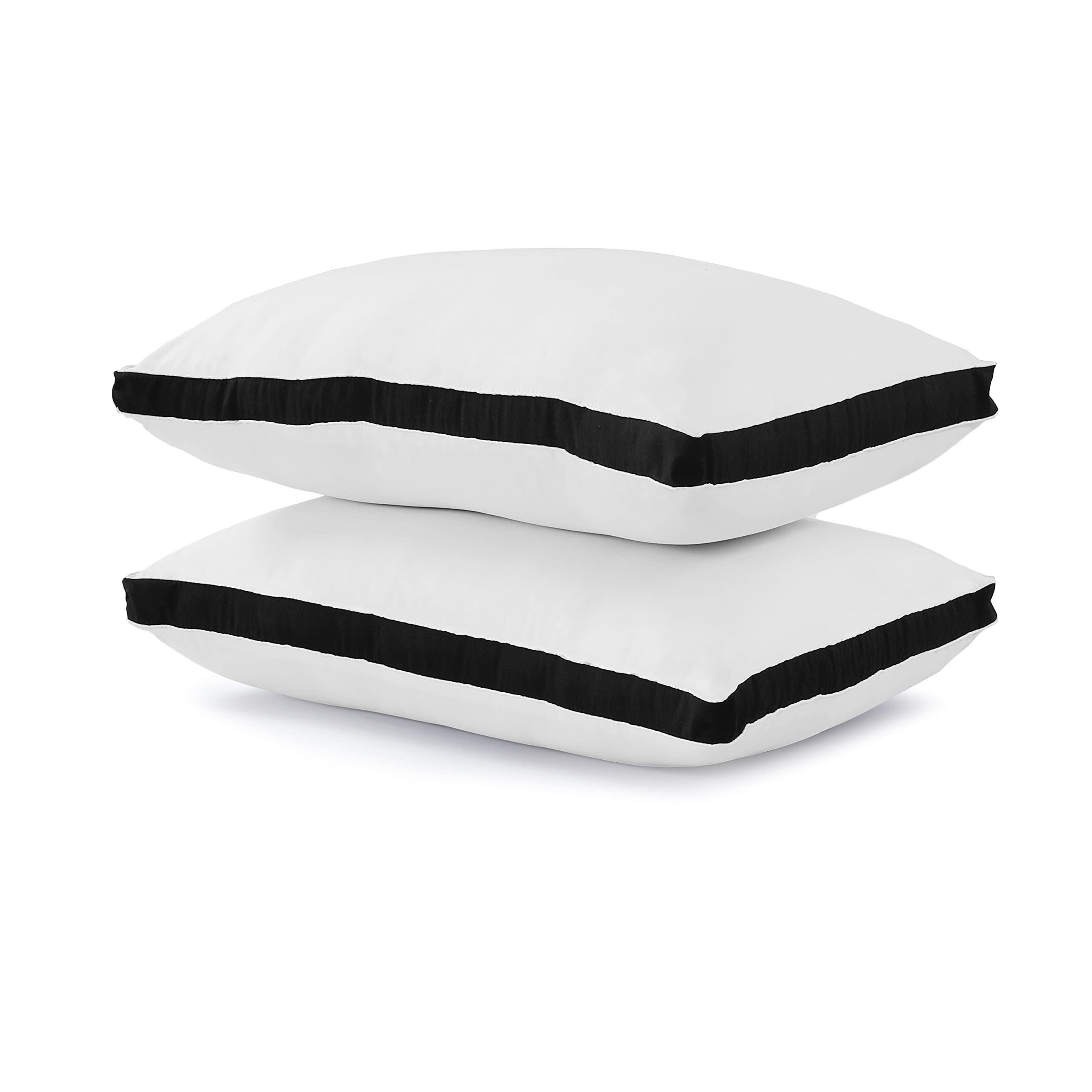 Nod Off Pillows 2 Pack Bed Pillow for Back Hotel Quality Pillows Bounce Back Pillow Bed Pillow for Back, Stomach or Side Sleepers Breathable And Hypoallergenic Cover Washable (Black)