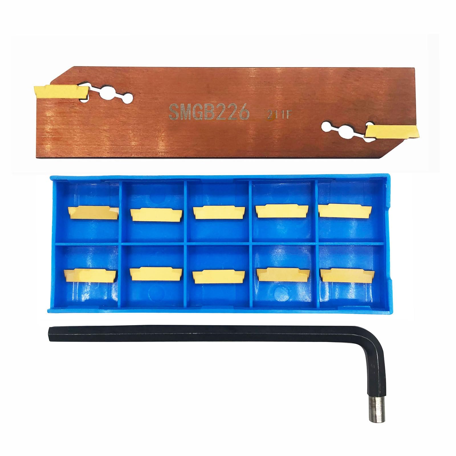 Hunricho Grooving Slotting Tool Cut Off Plate Tool Lathe Turning Tools SPB326, Grooving Cut-Off Tool with 12 pcsSP300 Carbide Turning Inserts Grooving Parting Blade Plate (SMGB226+MGMN200)