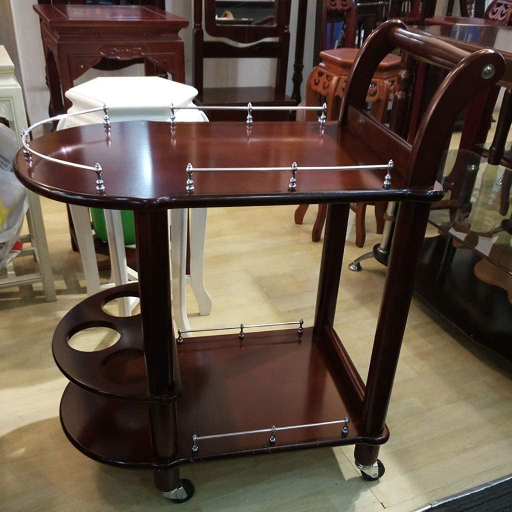 Trolley Bar Serving Cart, Wine Cart for Home Kitchen Hotel Industrial Vintage Serving Trolley Wood Metal 3 Tiers Kitchen Wine Cart with Wine Rack