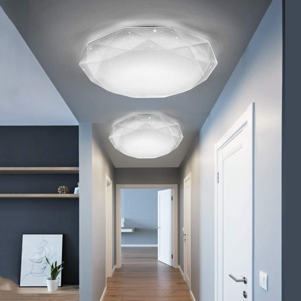 Nordic Creative Lampa sufitowa LED, oprawa IP65, efekt świetlny błyszczącej gwiazdy, 24W, naturalna biel 6000K, okrągła lampa LED o średnicy 15.7” Przedszkole, salon, pokój dziecięcy, korytarz needed