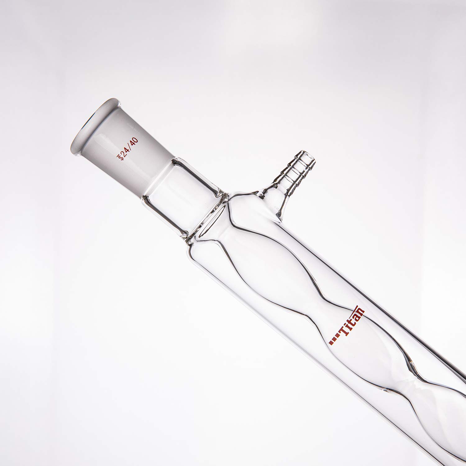 DONLAB GCR-0404 Glass 400mm Length,24/40,Dimroth's Reflux Condenser Coil Reflux Condenser,Borosilicate Laboratory Glassware