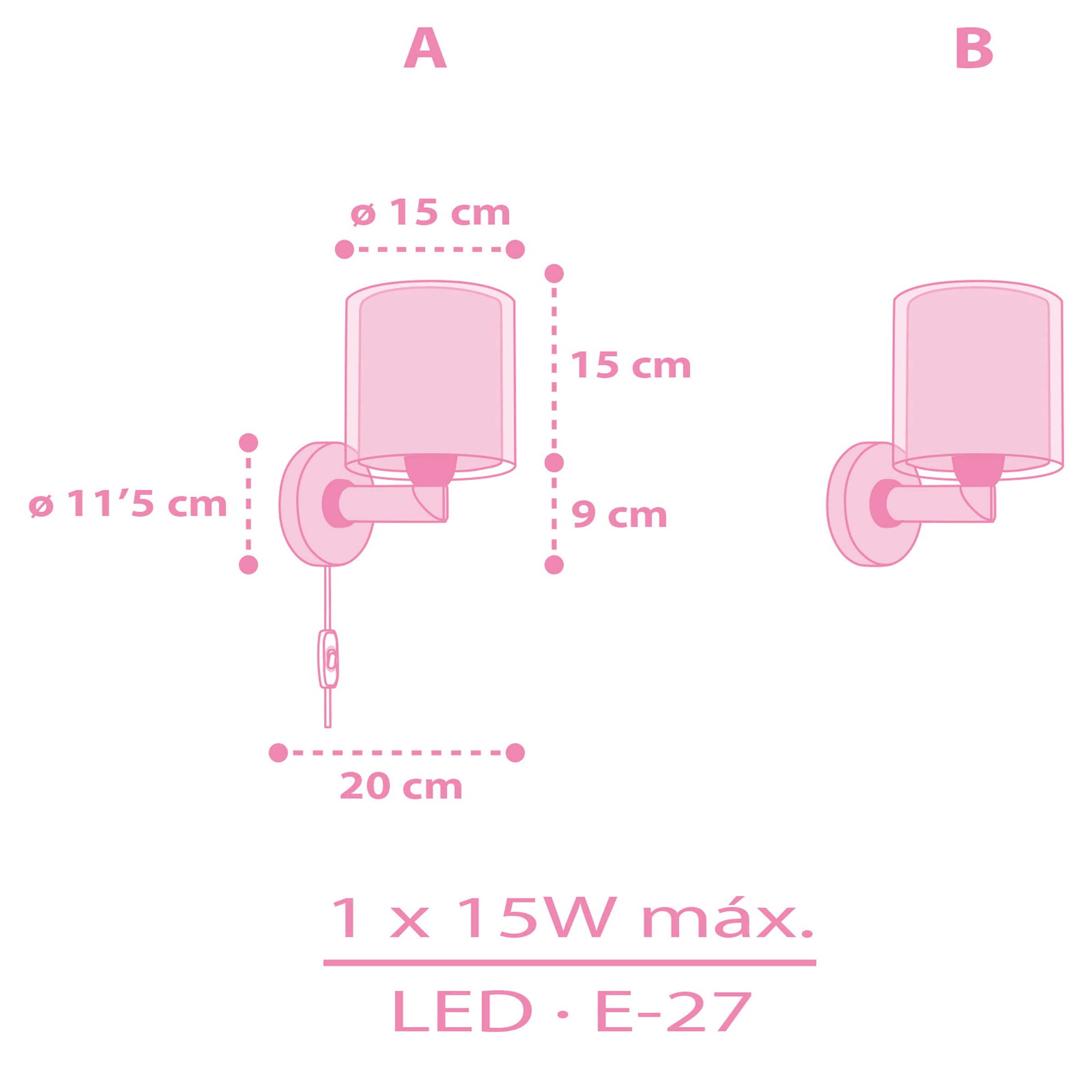 Dalber Lámpara Aplique Pared Infantil Unicorns Unicornios 41599 | Lámpara aplique de pared con instalación directa a la corriente o mediante cable con interruptor incluido.
