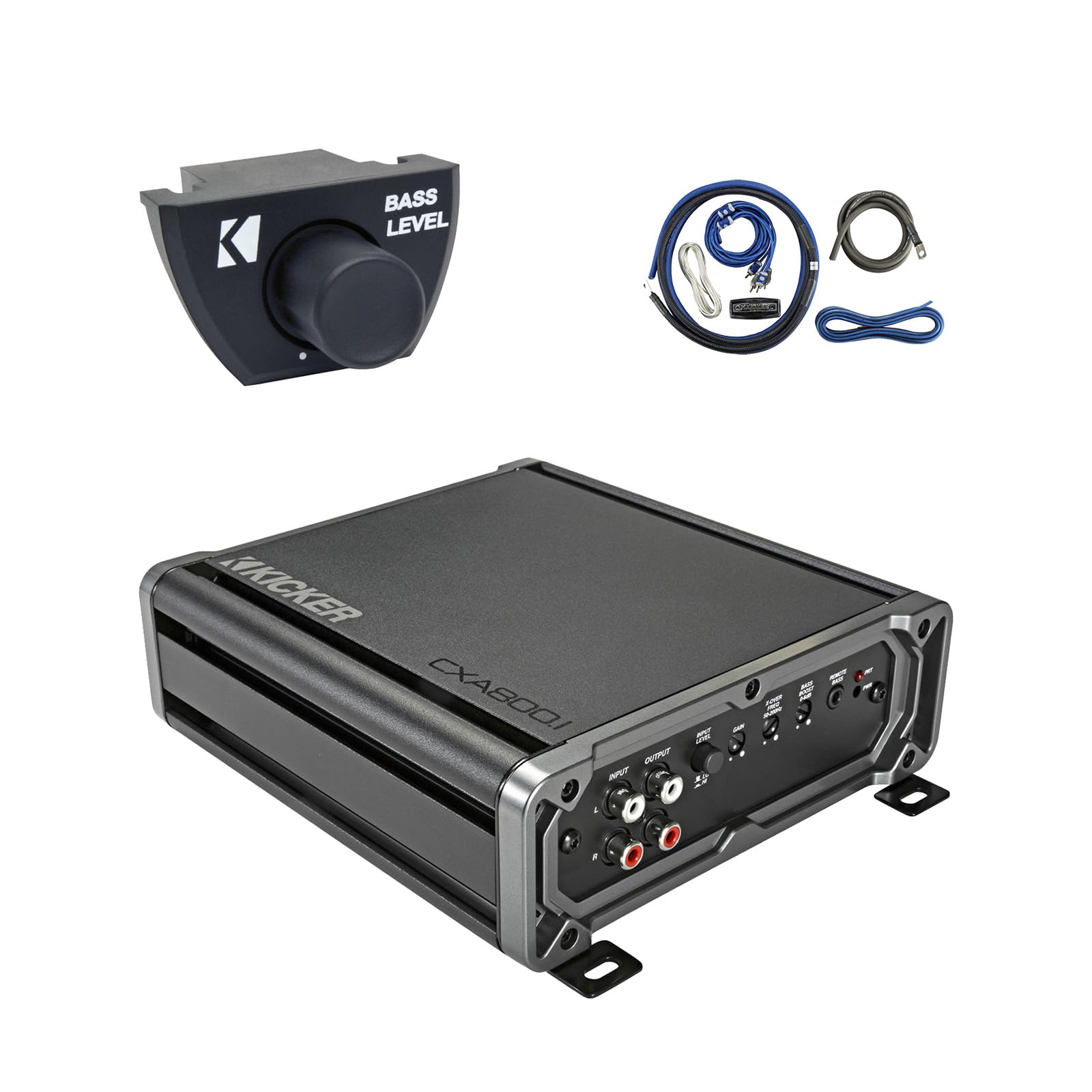KICKER CXA800.1 800 Watt Class D Mono Car Audio Amplifier with Remote and Wiring Install Kit