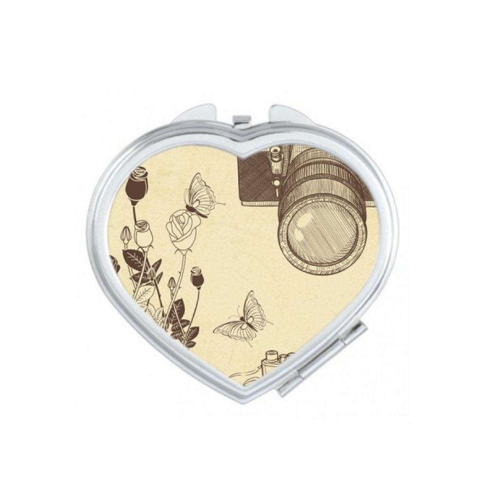 Miroir de maquillage papillons petit miroir de poche portable