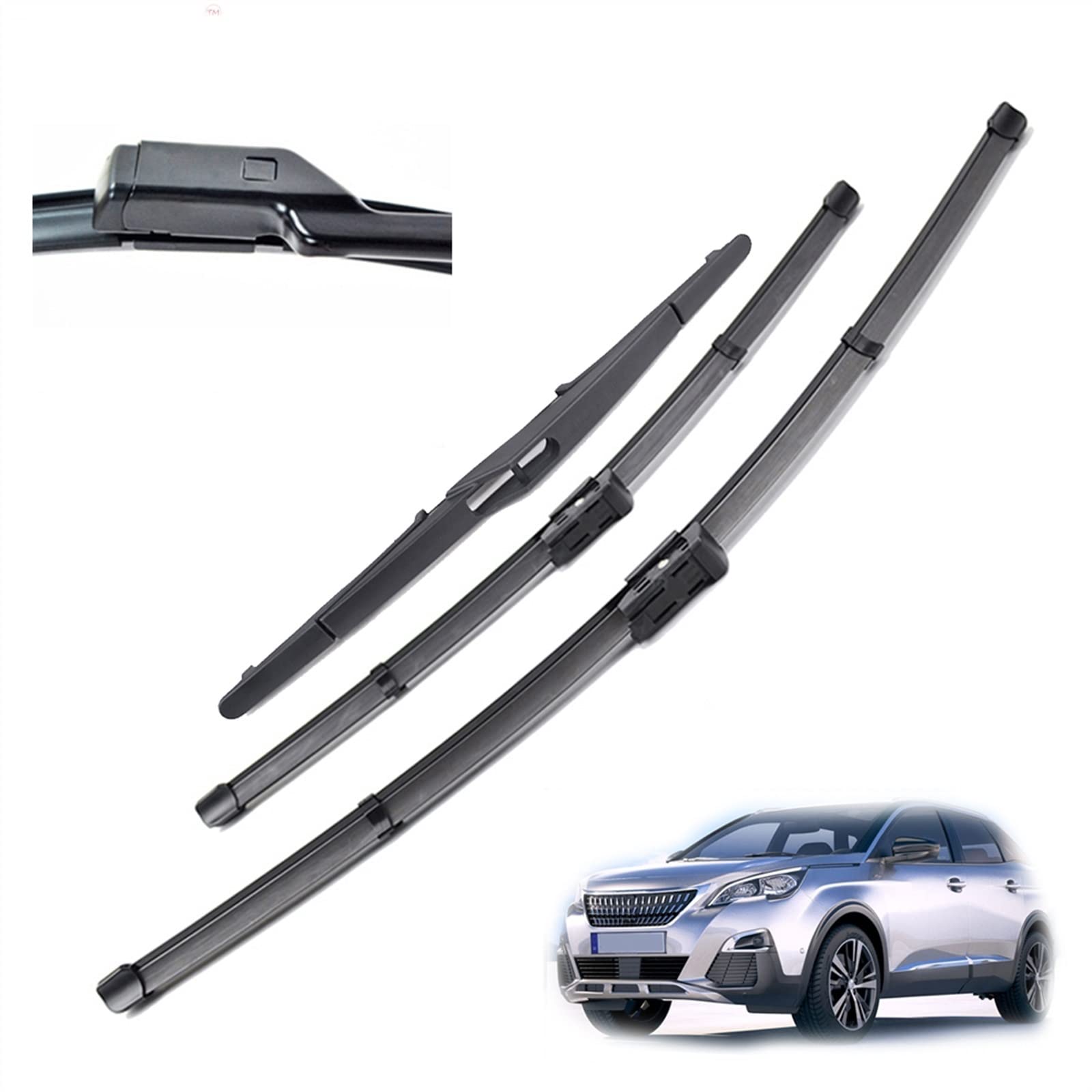 Juego De Escobillas Limpiaparabrisas Delanteras Y Traseras LHD De 28 "+ 16" + 12 "para Parabrisas De Coche, Limpiaparabrisas Para Peugeot 3008 Mk2 2017-2021 Parabrisas
