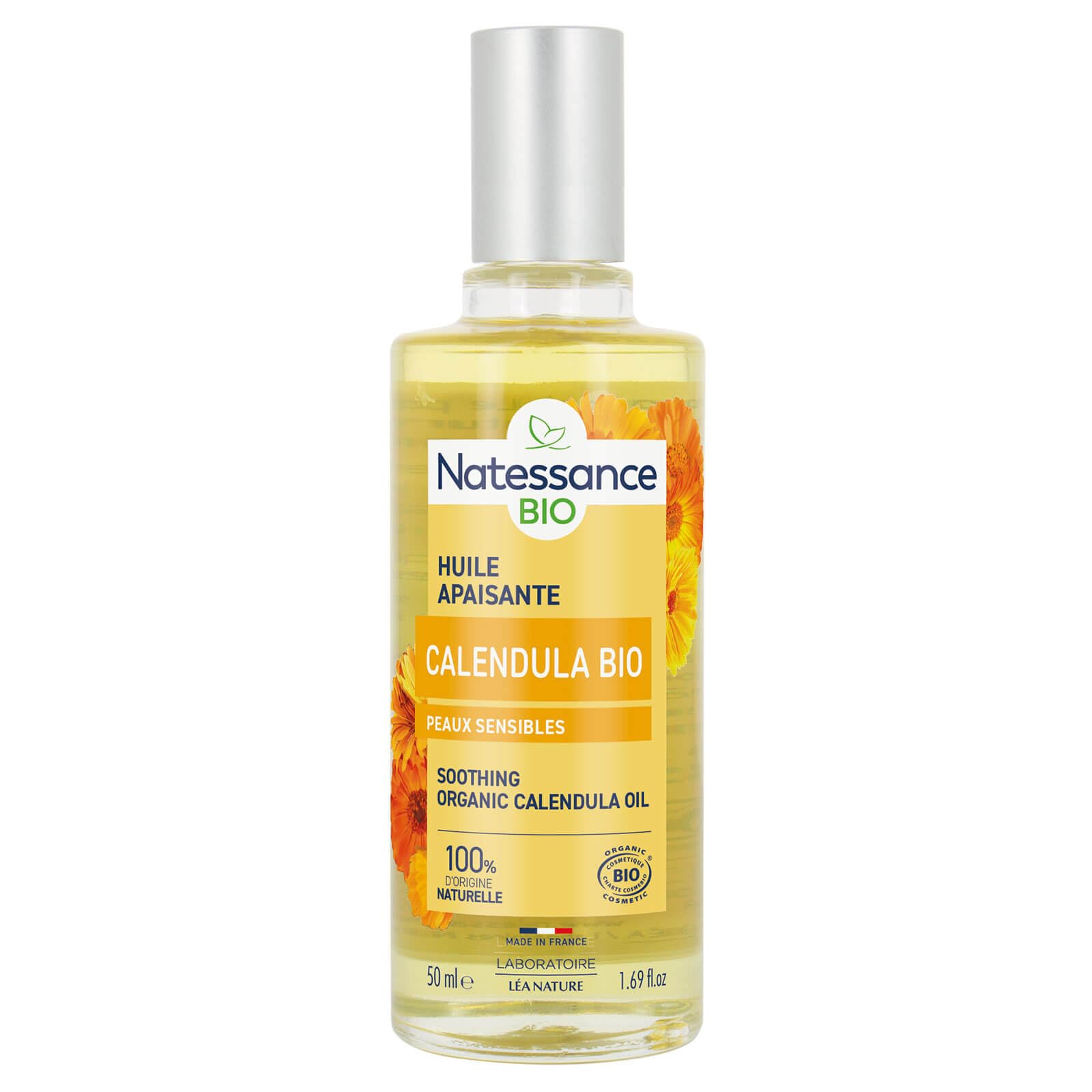 Natessance Certified Organic Cosmetic Bio Calendula Oil, 50 ml, Lot of 2