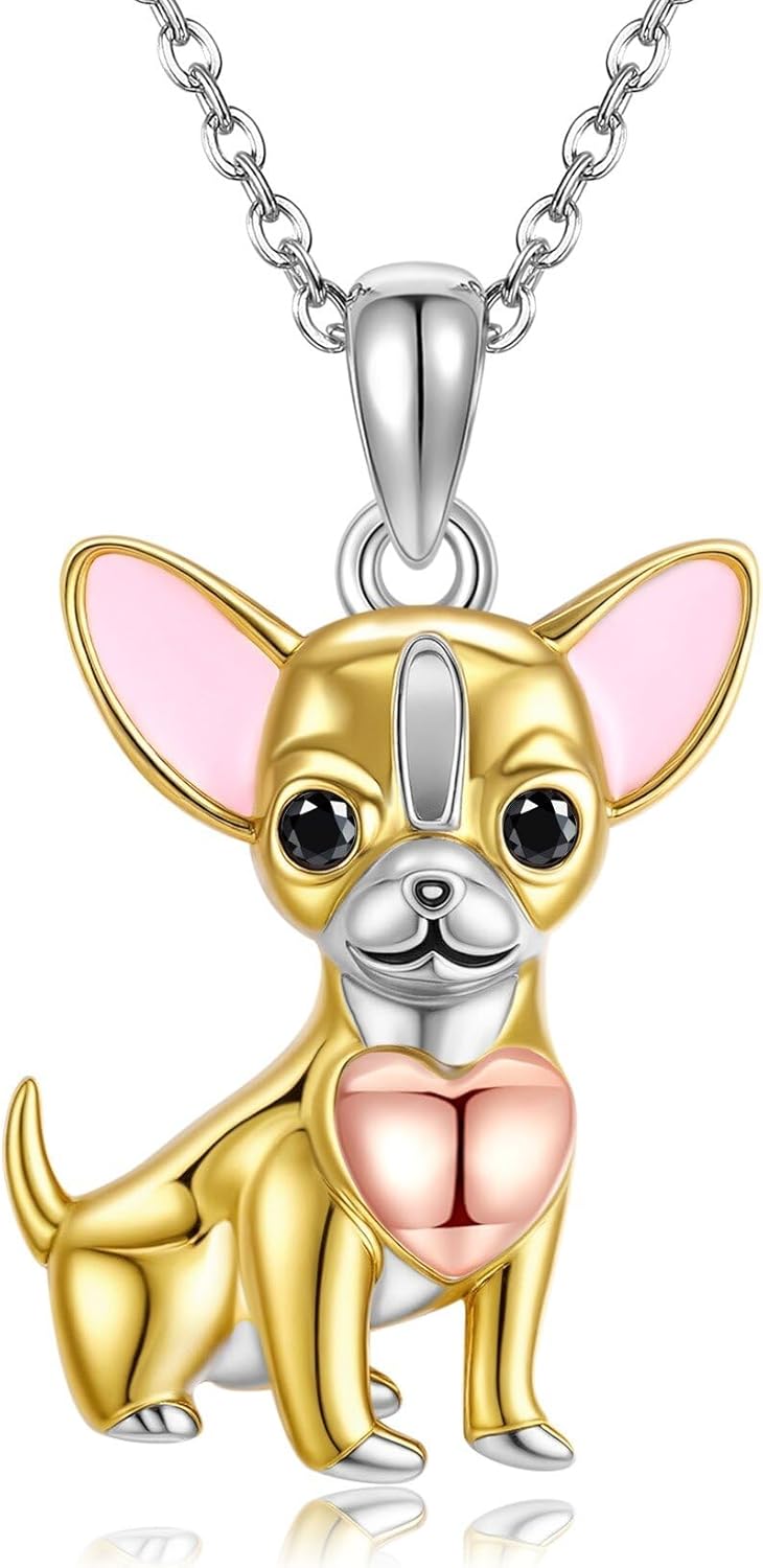 Chihuahua Necklace 925 Sterling Silver Chihuahua Jewelry Gifts for Women