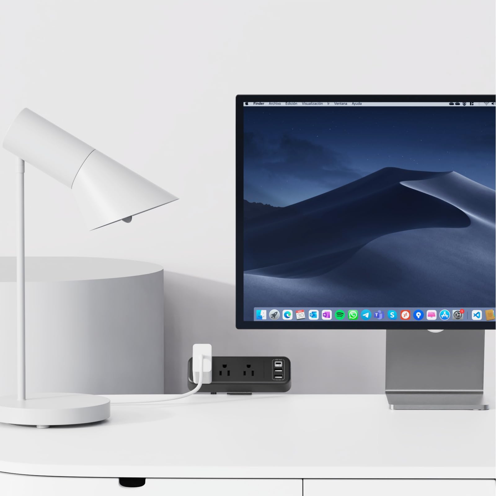 3 fach computerklemme mit usb c flachstecker schwarz computer kantenklemme netzstecker stecker verlängerungskabel dünn 6,5 fuß für 1,6 tische