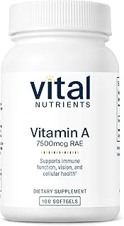 Vital Nutrients Vitamin A 7500mcg RAE | Vitamin A Supplement for Immune Function, Vision, Skin, and Cellular Health | Gluten, Dairy, Soy Free | Non-GMO | 100 Capsules