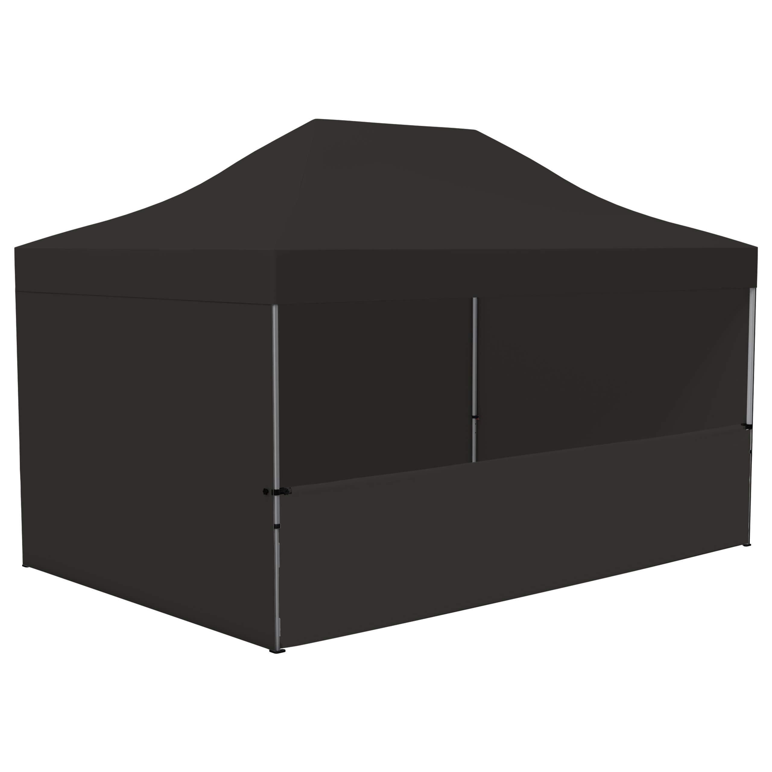 Vispronet Profi Faltpavillon/Faltzelt Basic 3x4,5 m, Schwarz, 4 Wände/Davon 1 Halbhohe Zeltwand, Stahl-Scherengitter, faltbar (weitere Farben & Größen)