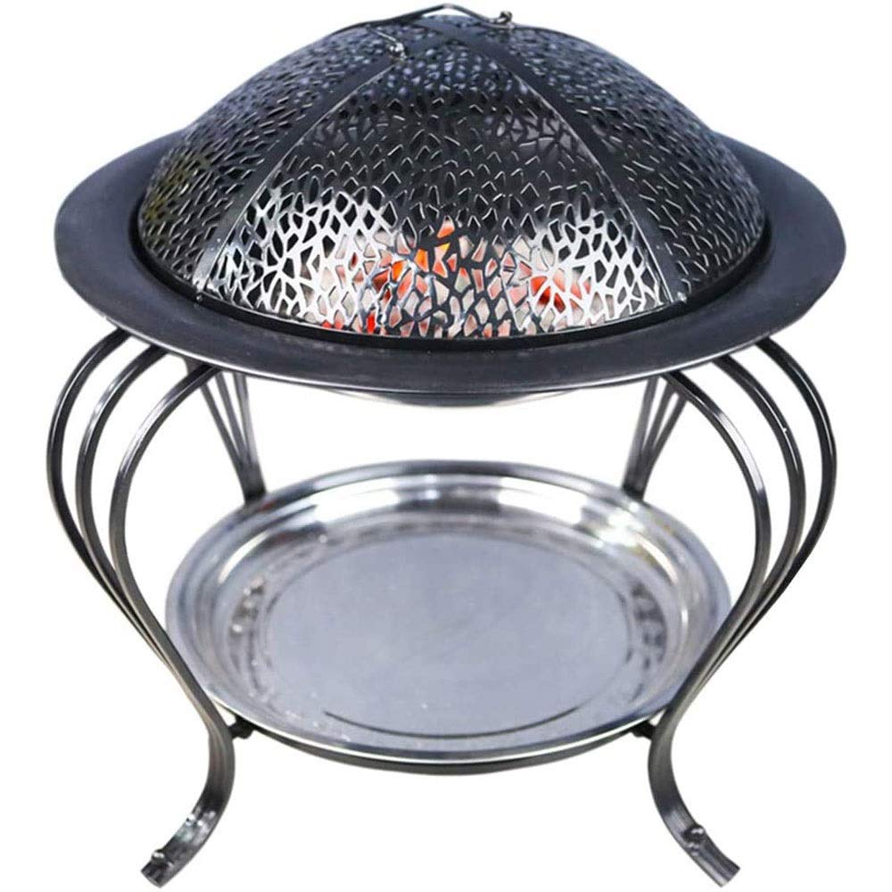 Braciere, griglia in ghisa, Tutto in Uno Fuoco Aperto per Cucinare, griglia da Giardino in Acciaio Inossidabile, braciere per Barbecue, braciere per Interni, Stufa a Carbone, Stufa
