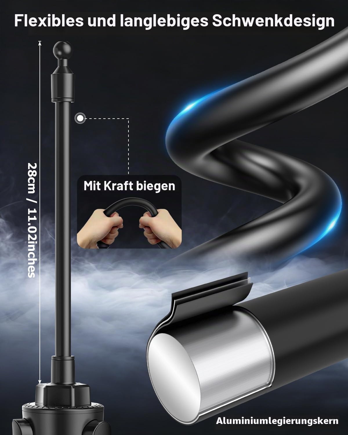 Schwanenhals Auto Tablet Getränkehalter, woleyi Universal Tablet Getränkehalter für Auto, LKW, Laufband, Golfwagen, für iPad Pro 12.9 Air Mini, Galaxy Tabs, iPhone Mehr 4-13" Handy und Tablets