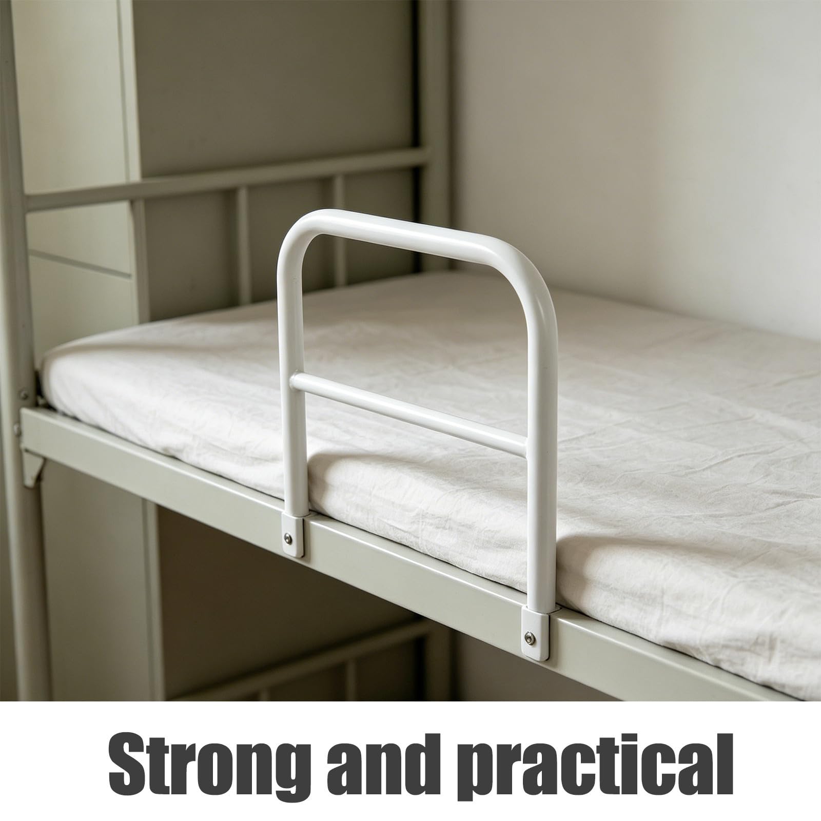 Barandilla de Seguridad para Cama Barra Protectora de Hierro, Diseño Transparente y Apertura Lateral para Prevención de Caídas Hogar y Dormitorios Compartidos