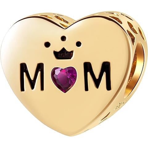 EMOSTAR Mothers Day Family Theme Charms, Sterling Silver Mother Father Daughter Son, Nana, Wife Husband, Godmother, Mom Crown, Sister Heart Beads, Gifts for Mama/Fathers Day/European Bracelet