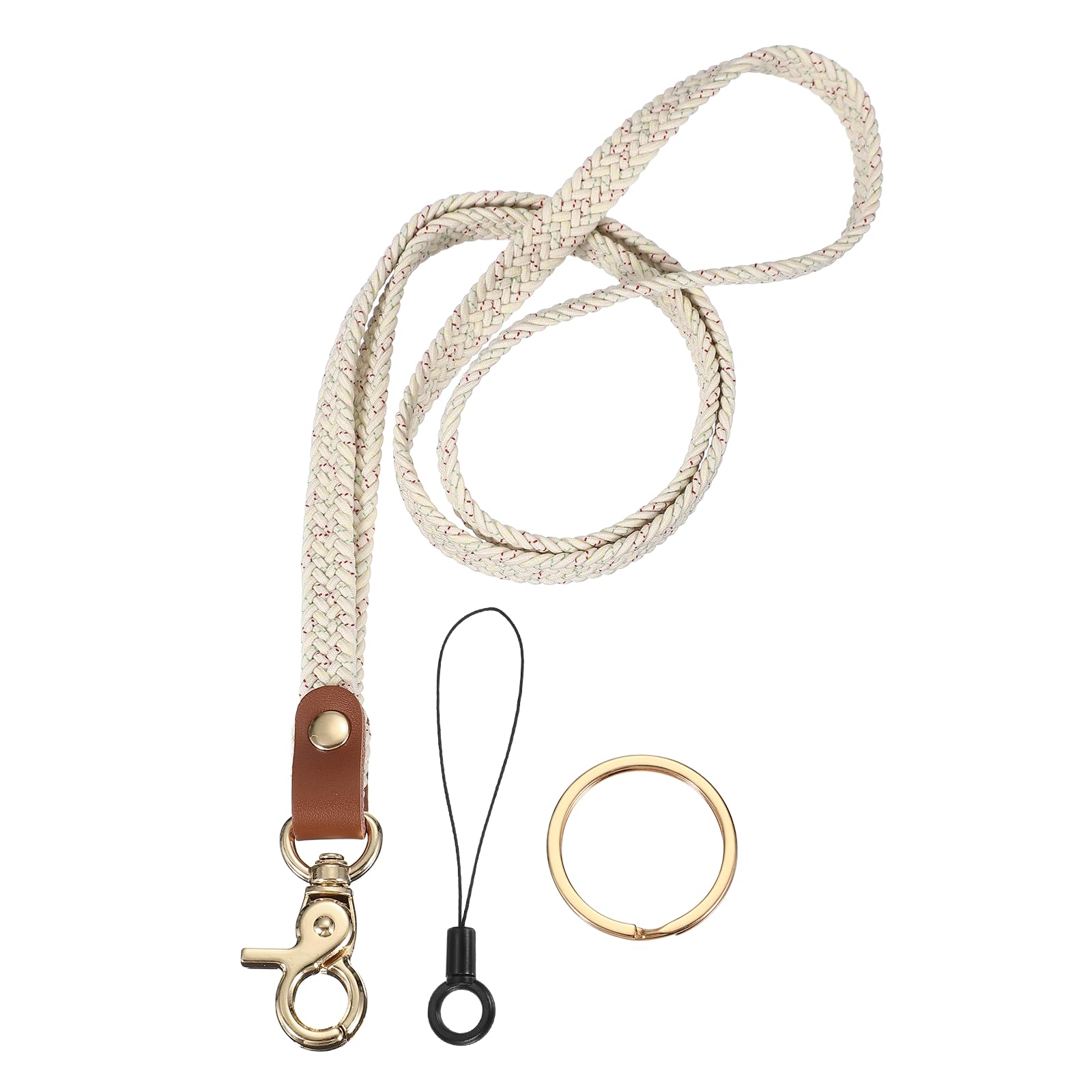 PATIKIL Stretchy Lanyards, Retractable Neck Lanyards with Lobster Clasp Elastic Long Keychain Holders for Teacher Women Men Holding Id Badges Wallet Phone, Star White โ image 1