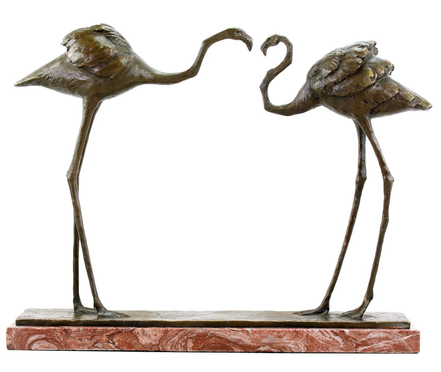 Rembrandt Bugatti - Figura de bronce firmada con dos flamencos (1912) - Estatua numerada - Figura decorativa limitada - Decoración moderna de plástico sobre mármol - Comprar escultura