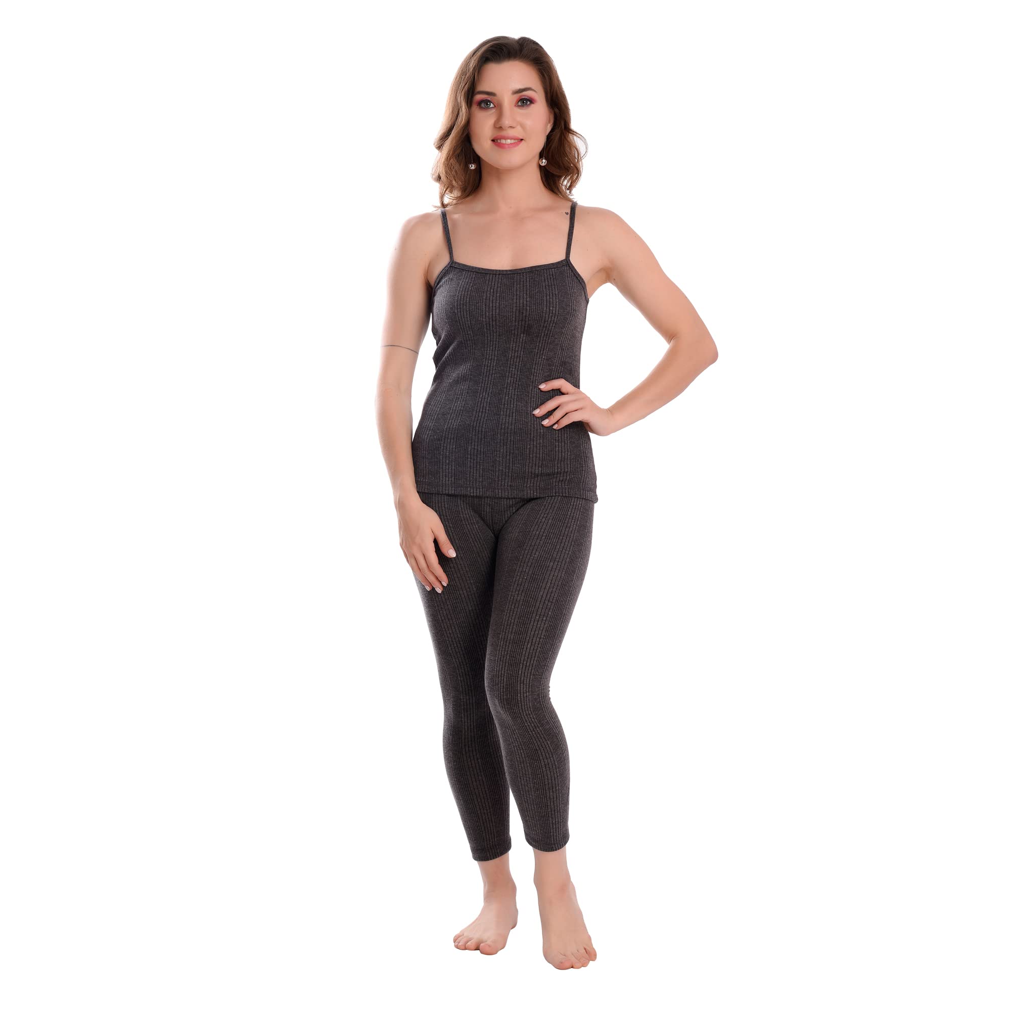 Thermal Inner Wear for Women Set Top and Pyjama Set (S, Black)-image-22
