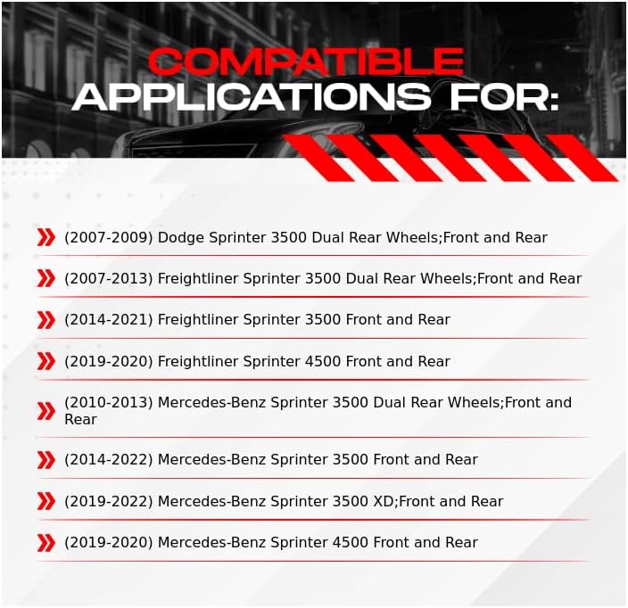 Miniatura 2 de R1 Concepts Kit de frenos y rotores delanteros traseros  Disco de freno  Rotores de freno  Se adapta a Dodge Sprinter 3500 2007-2022 Freightliner