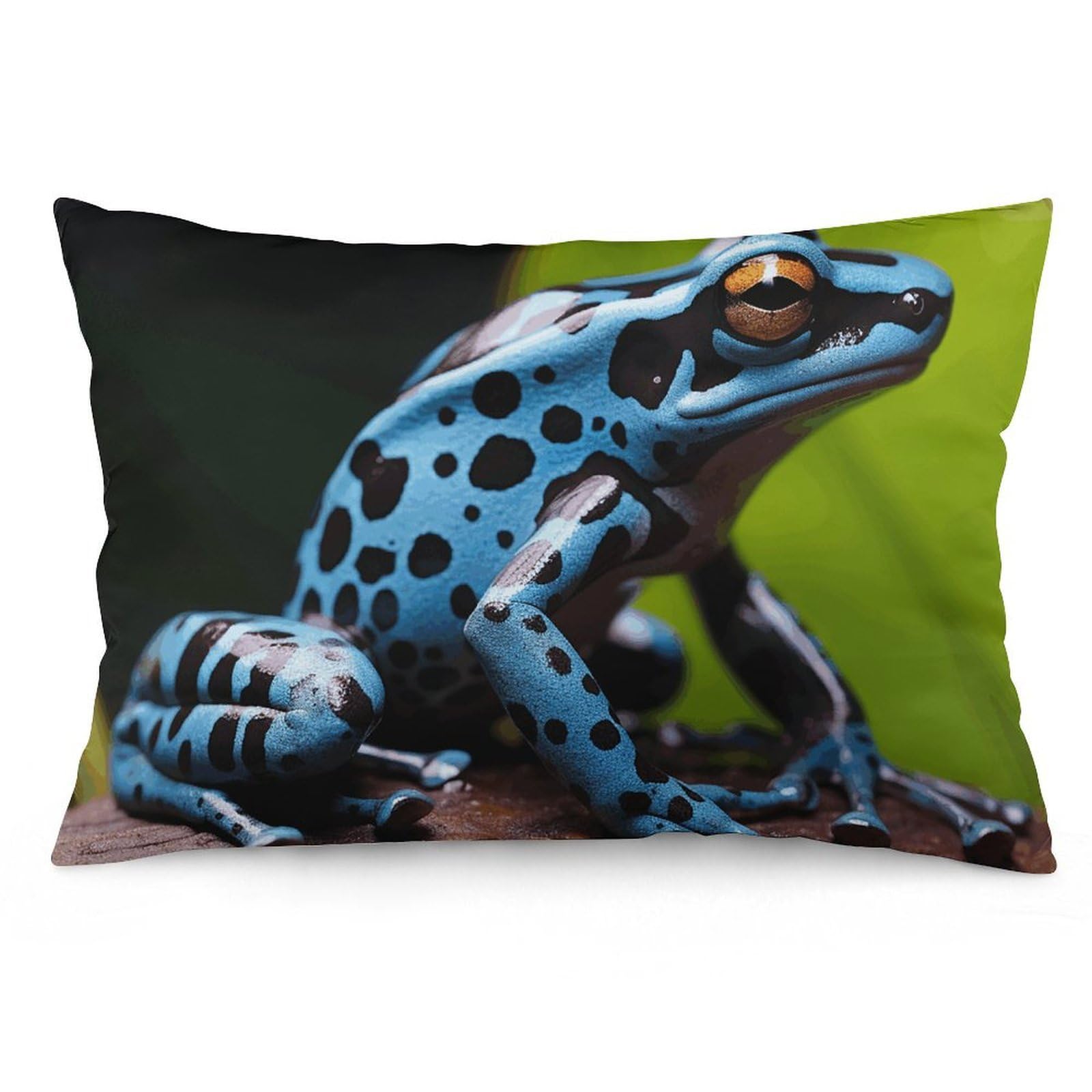 2 Pack Pillow Cases for Hair and Skin, Soft Breathable Pillow Case Covers with Hidden Zipper, Dart Frog Blue Pillowcase 12 "x20 Pillow Covers for Sleeping Gift