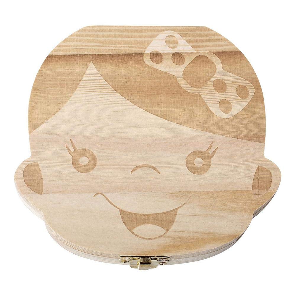Boîtes de dents de lait bébé bois rangement souvenir enfant fille